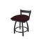 Holland Bar Stool Co 18" Low Back Swivel Vanity Stool, Pewter Finish, Canter Bordeaux Seat 82118PW005 - alternate 1